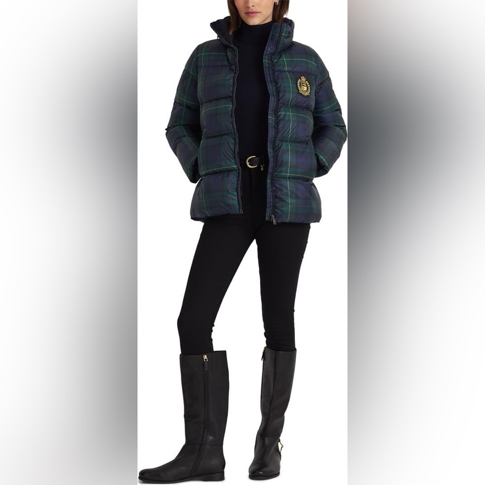 Lauren Ralph Lauren Blackwatch Plaid Puffer Jacket